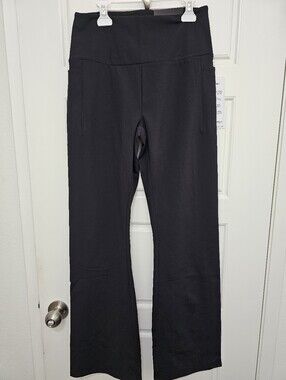 RBX Black Flare Active Leggings with Pockets Size M